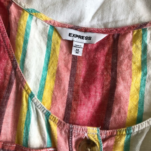 Express Striped Front Tie Tank Top Size Medium. - Picture 3 of 4